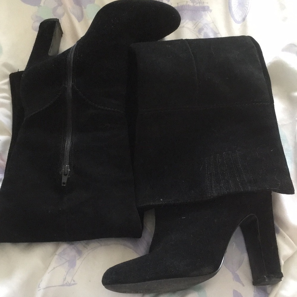 Knee High Black Suede Boots